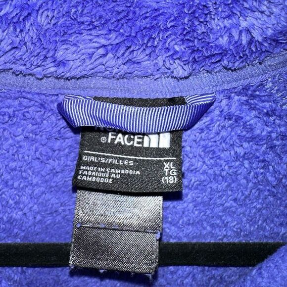 The North Face Girls Kids Purple Sherpa Fuzzy Zipper Jacket XL GUC - Picture 6 of 7
